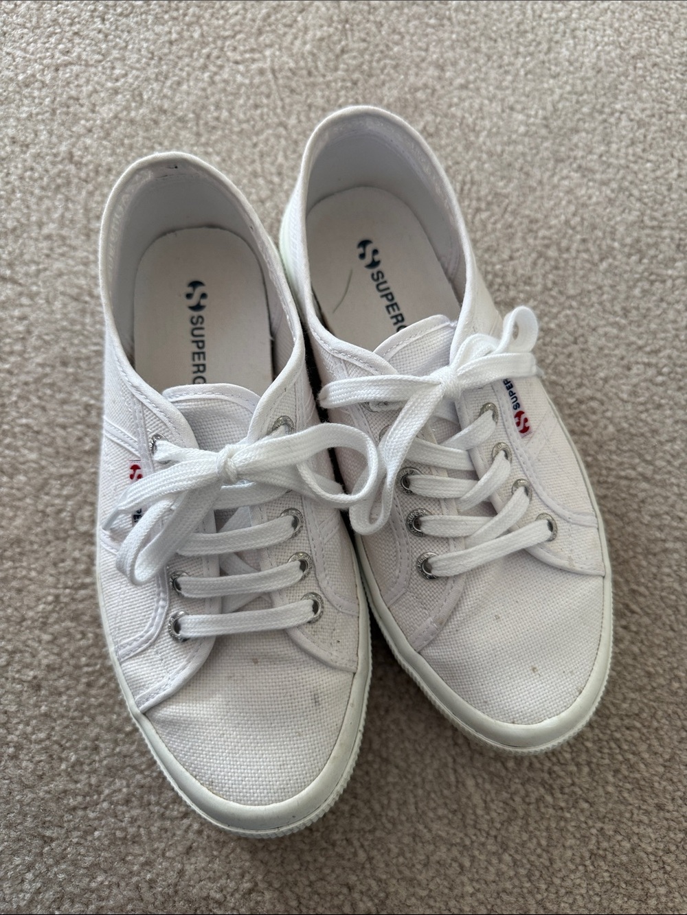 Superga White Low-Top Canvas Sneakers